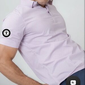 NWT-Wrinkle-Free Lilac Performance Stretch Mini Checkered Polo Shirt